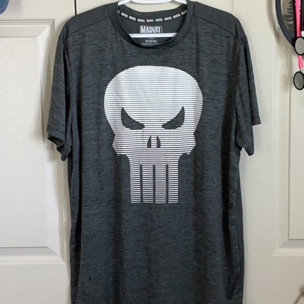 Marvel Gray Punisher Short Sleeve Tee 2X